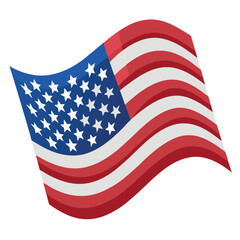 Fototapeta premium Vector illustration of waving American flag