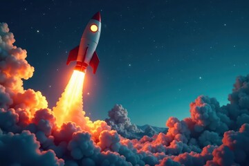 Rocket ship launching from trashcan, soaring to stars , crumpled, stars