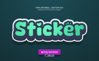 Sticker retro pop art 3d text effect editable