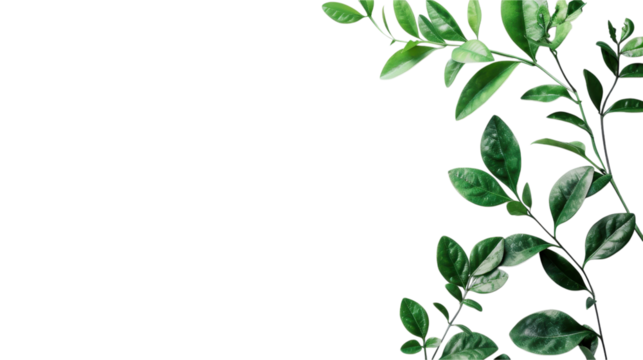 Stunning Green Leaves on Black Background