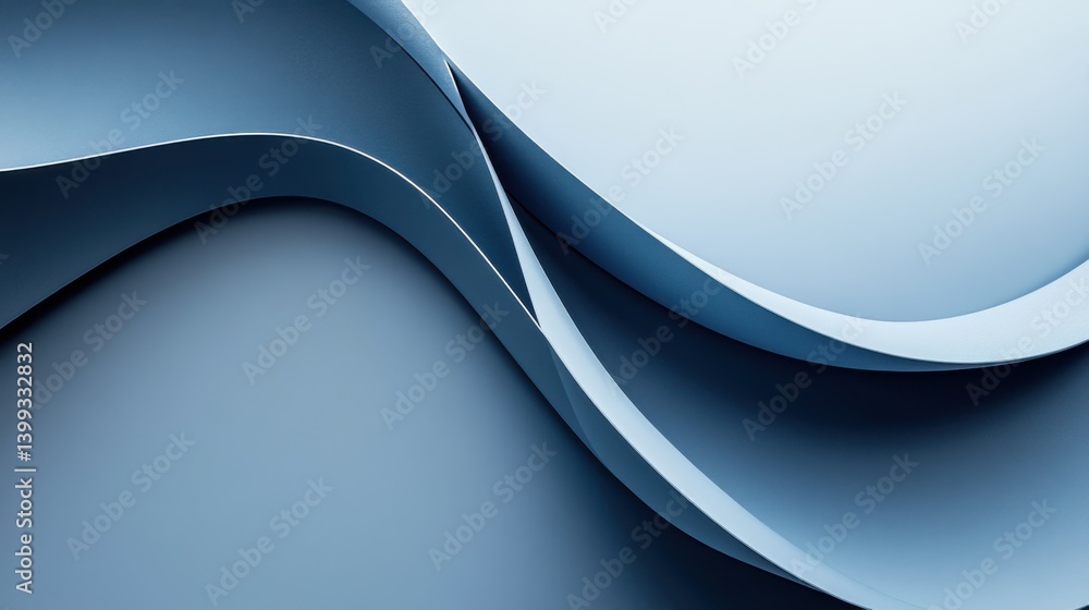 Poster a smooth, abstract design featuring layered blue curves, creating a sense of flow and depth.