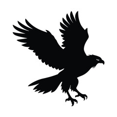 Osprey Silhouette Vector Art Design, Black And White Osprey Bird Vector Illustration