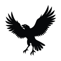 Osprey Silhouette Vector Art Design, Black And White Osprey Bird Vector Illustration