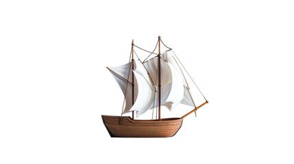 Obraz premium Wooden Sailboat Model - Nautical Art