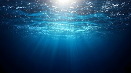 Deep Underwater Scene With Sunlight