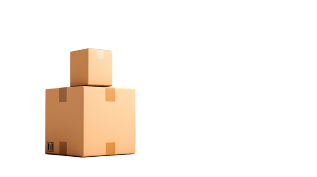 Minimalist cardboard boxes in an industrial setting