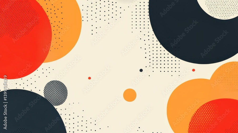 Poster a vibrant abstract design featuring circles in warm colors, creating a dynamic and visually engaging