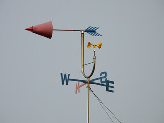 An outdoor wind vane tells you the direction of the wind
