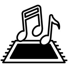 Relaxation Music glyph mini illustration icon, related to relaxation, spa, wellness and more. use for modern concept, print, UI, UX kit, web and app development. Vector EPS 10.