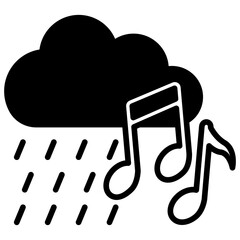 Rain Cloud glyph mini illustration icon, related to relaxation, spa, wellness and more. use for modern concept, print, UI, UX kit, web and app development. Vector EPS 10.