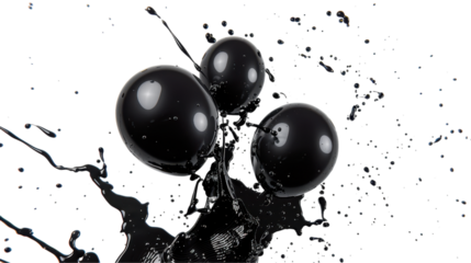 Abstract Black Liquid Splash Art