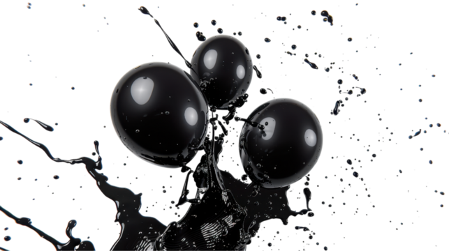 Abstract Black Liquid Splash Art
