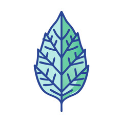Leaf Icon with Prominent Veins Design