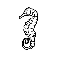 Fototapeta premium simple seahorse outline vector