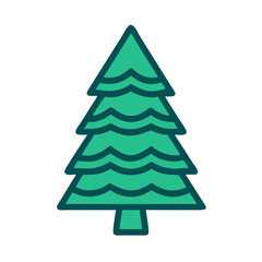 Stylized Fir Tree with Layered Branches Icon Design