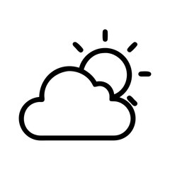 Sun Partially Behind Cloud Icon Design