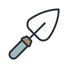 Trowel with Rounded Blade Tool Icon Design