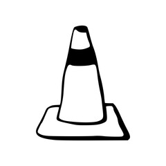 hand drawn traffic cone illustration