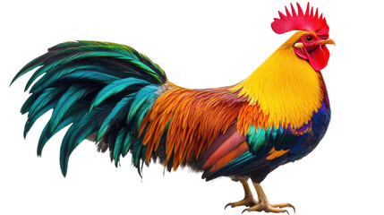 Fototapeta premium Colorful Rooster in Vivid Detail