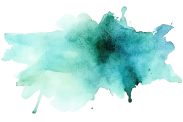 single flat watercolor brush stroke isolated on white background