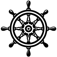 Obraz premium Pirate ship rudder silhouette