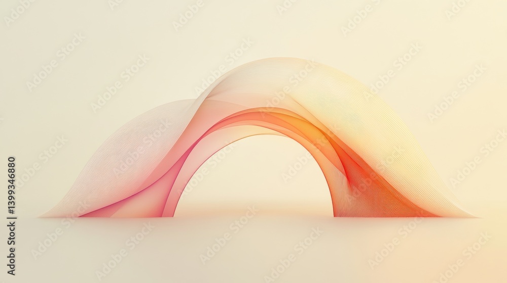 Poster a colorful, abstract design features flowing curves and gradients, creating a harmonious arch-like s