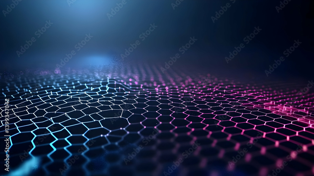 Poster abstract hexagonal pattern design with gradient colors