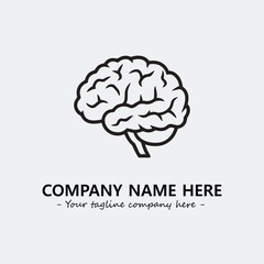 Brain illustration black and white for logo company vector image
