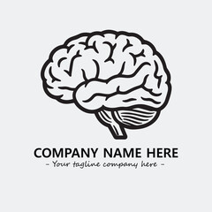 Brain illustration black and white for logo company vector image
