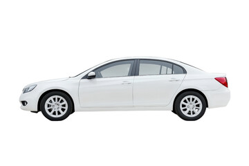 Fototapeta premium white car isolated on white background, side view
