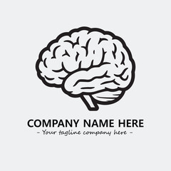 Brain illustration black and white for logo company vector image
