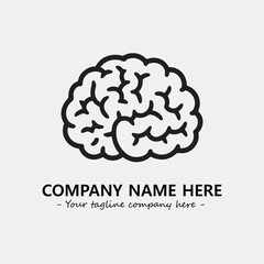 Brain illustration black and white for logo company vector image
