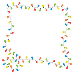 Light bulb frames in blue, red, yellow and green with blank space for a text that can use for invitations, celebrations and any	