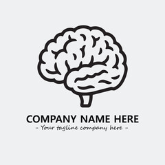 Brain illustration black and white for logo company vector image
