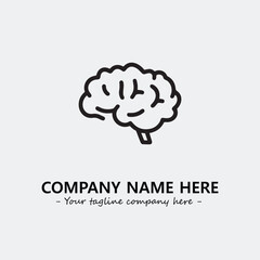 Brain illustration black and white for logo company vector image
