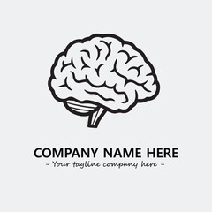 Brain illustration black and white for logo company vector image
