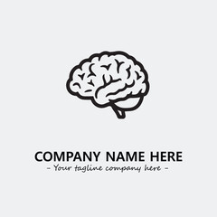 Brain illustration black and white for logo company vector image
