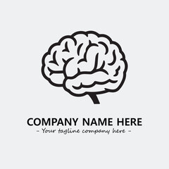 Brain illustration black and white for logo company vector image
