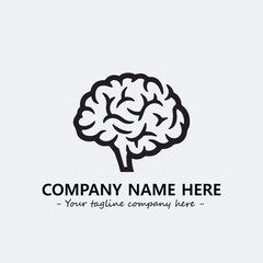 Brain illustration black and white for logo company vector image
