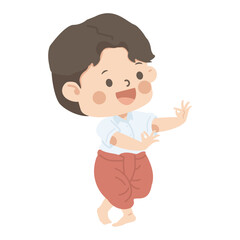 Kid boy student Thai Dance