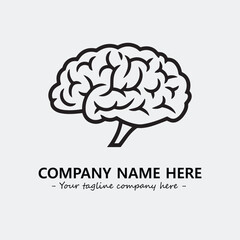 Brain illustration black and white for logo company vector image
