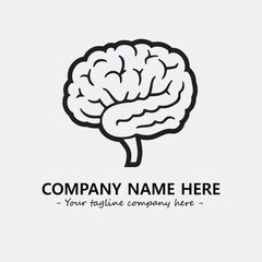 Brain illustration black and white for logo company vector image
