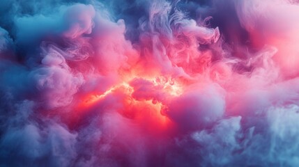 A vibrant explosion of colorful clouds in shades of pink, blue, and purple, creating a surreal, dreamlike atmosphere.