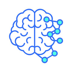 Brain with Connected Neural Nodes Icon Design