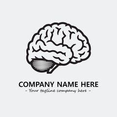 Brain illustration black and white for logo company vector image

