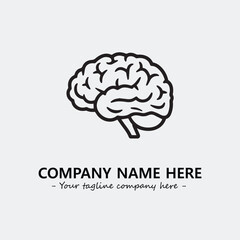 Brain illustration black and white for logo company vector image
