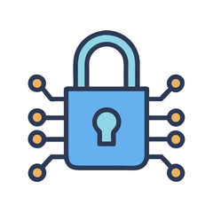 Padlock with Circuit Protection Icon Design