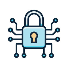 Padlock with Circuit Protection Icon Design