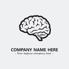 Brain illustration black and white for logo company vector image
