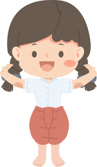 Sweet Thai Dancer Girl Cartoon student